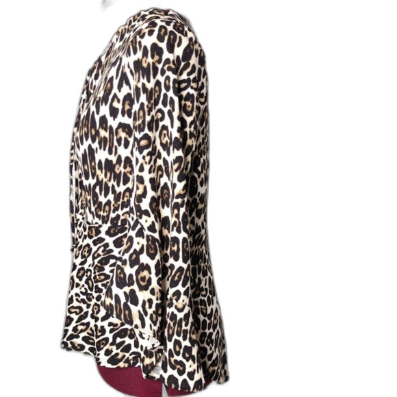 Chico's cute size S/4 women's Cheetah print lace up bodice 3/4 angel wing sleeve - Picture 4 of 13